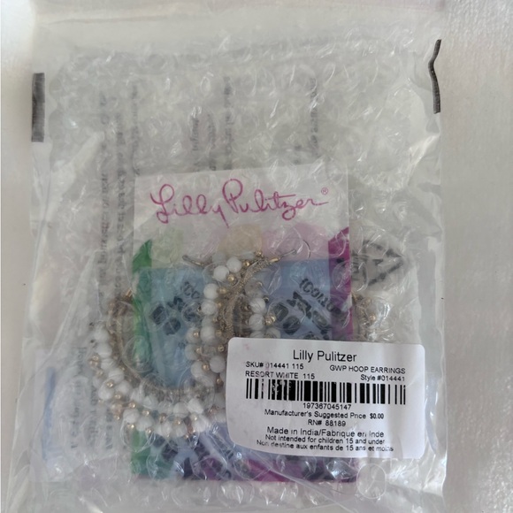 Lilly Pulitzer Summer Hoop Earrings NWT - Picture 2 of 7